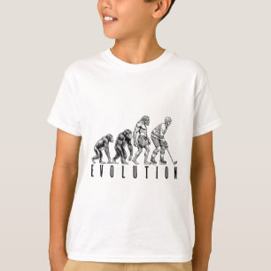 Eishockeyspieler Evolution Lustiger Mann Affe Höhl T-Shirt