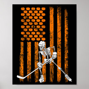 Eishockeyspieler Fan Geschenk Skelett Halloween-Sh Poster