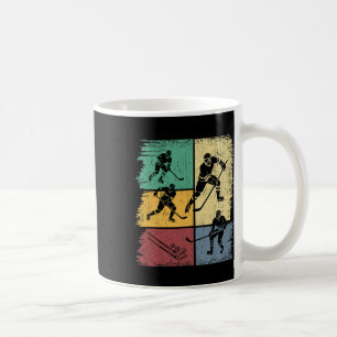 Eishockeyspieler Handgezeichnet Retro Jungen Männe Kaffeetasse