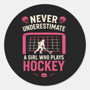 Eishockeyspieler Hockeyliebhaber Lustiger Hockey F Runder Aufkleber