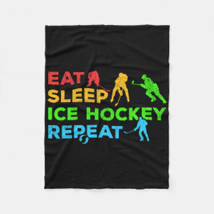 Eishockeyspieler Ich Esse Schlafe Eishockey Wieder Fleecedecke