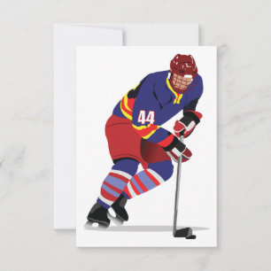 Eishockeyspieler in Aktion rote und blaue Mannscha Einladung