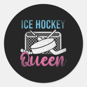 Eishockeyspieler Prinzessin Mädchen Frauen Eishock Runder Aufkleber