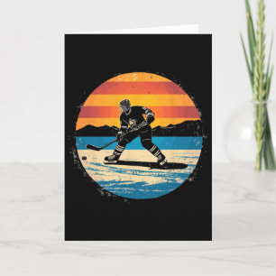 Eishockeyspieler-Sonnenuntergangskunst für Männer, Karte