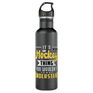 Eishockeyspieler Stick Team Puck Sports Gift Idee Edelstahlflasche