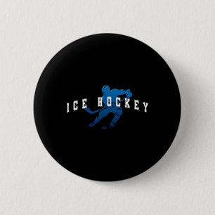 Eishockeyspieler Team Blau Universitäts-Text Button