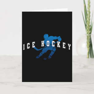 Eishockeyspieler Team Blau Universitäts-Text Karte