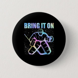 Eishockeyspieler Torwart Eishockey Torhüter Hoc Button