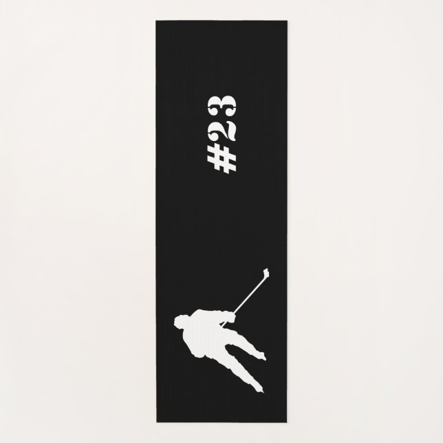 Eishockeyspieler Yoga Mat Black and White  Yogamatte (Vorderseite)