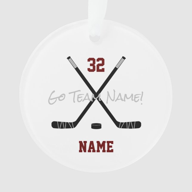 Eishockeysportteam Benutzerdefiniertes Foto Ornament (Vorderseite)