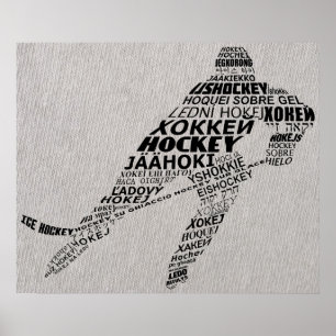 Eishockeysprachen Textkunst Poster