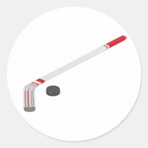 Eishockeystick und -puffer runder aufkleber
