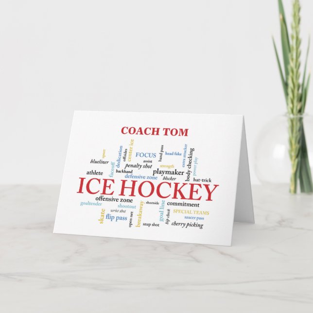 Eishockeytrainer Individuelle Name Danke in Worten (Vorderseite)