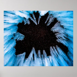 Eishöhle // Starry Beautiful Blue Crystal Icicicic Poster