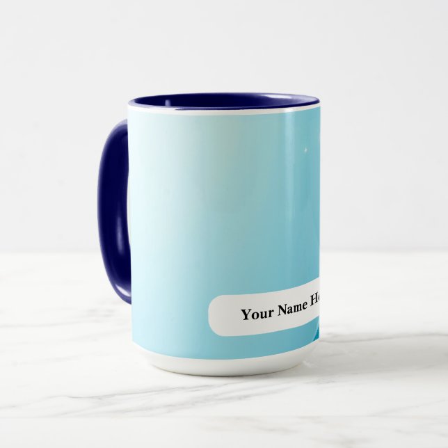 Eisig Cyan Titan Glitzer Explosion Tasse (Vorderseite Links)