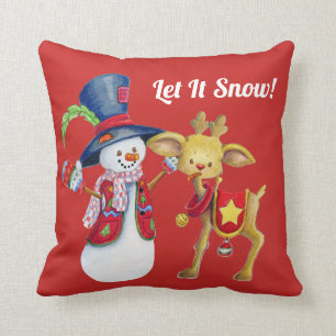 Eisig der Winter-Schneemann Kissen