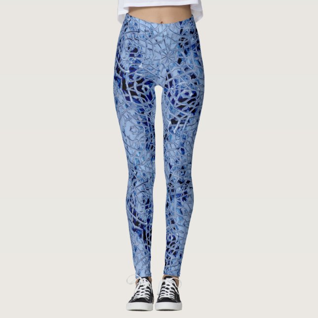 Eisige blaue Leggings (Vorderseite)