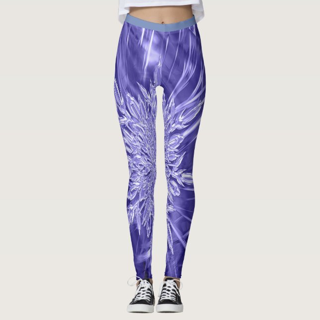 Eisige blaue Leggings (Vorderseite)