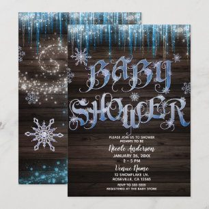 Eisige Eiszapfen Winter-Wunderland-Baby-Party Einladung