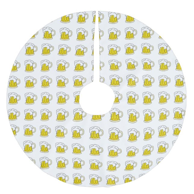 Eisige kaltes Bier-Tasse Polyester Weihnachtsbaumdecke (Vorderseite)