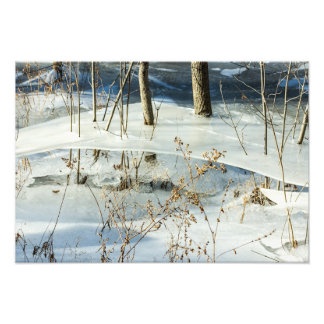 Eisige Marsch-Eis-Winterlandschaft, feine Kunst Fotodruck