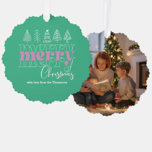 Eisige Minze Kritzeleien Frohe Weihnachten Andenke Ornament Karte