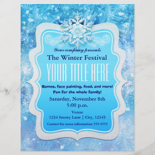 Eisige Schneeflocken Winter-Event Flyer Poster