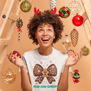 Eisige und gewürzte Ingwerbrot-Coquette-Schleife T-Shirt