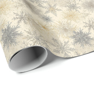 Eisige Vintage-Schneeflocken Geschenkpapier