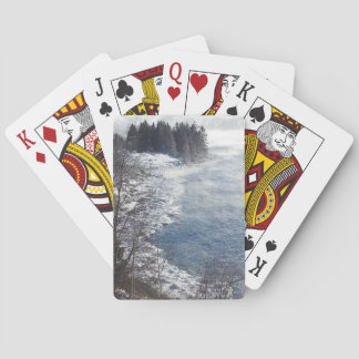 Eisige Winterbäume auf Nordufer fahren Duluth Spielkarten