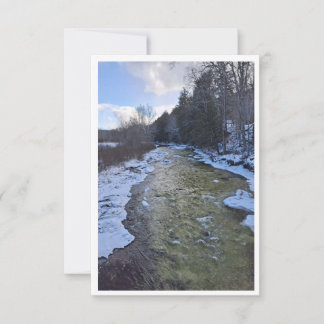 Eisiger NH-Fluss im Januar Notizkarte Mitteilungskarte