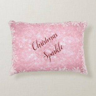Eisiger rosa Weihnachtsschein Dekokissen