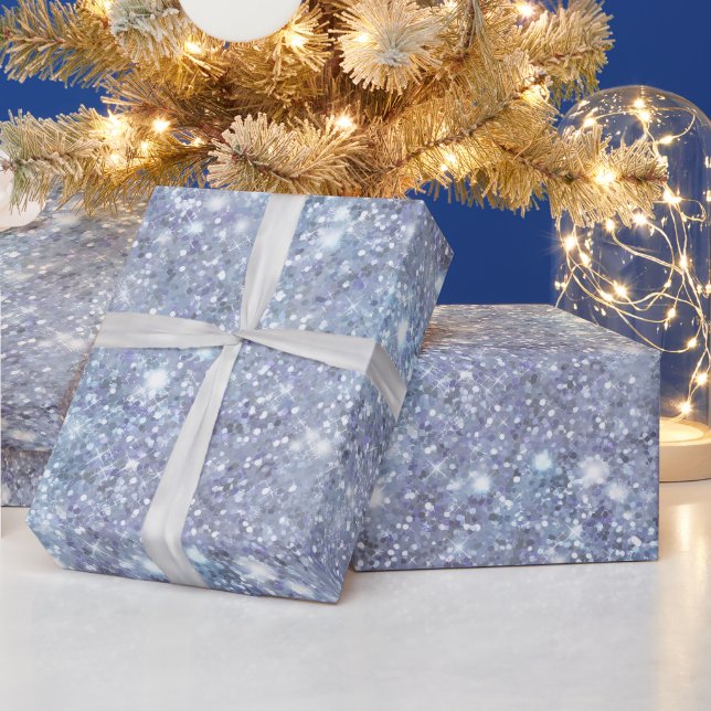 Eisiger Silberfrost Glitter Weiß Glitter Muster Geschenkpapier (Feiertage)