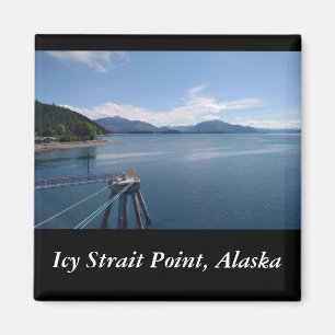 Eisiger Straße-Punkt-Alaska-Andenken-Fotomagnet Magnet