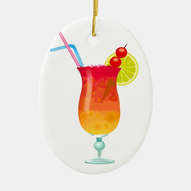 Eisiger tropischer Rum-Durchschlag Keramikornament (Vorne)