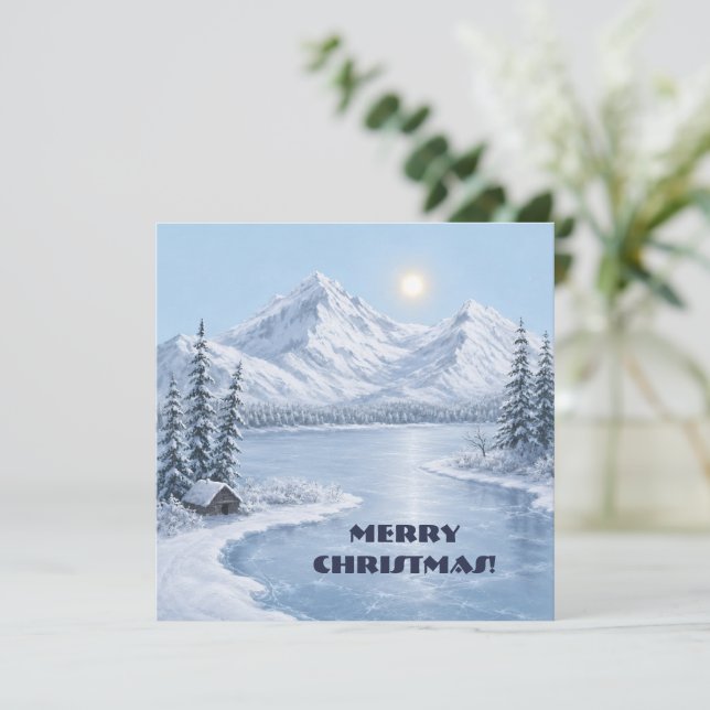 Eisiger Winter Feiertagskarte (Stehend Vorderseite)