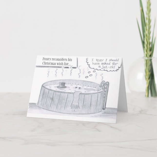 Eisiger Wunschzettel Feiertagskarte (Vorderseite)