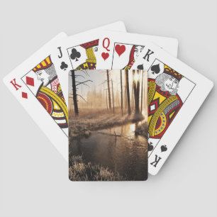 Eisiger Yellowstone-Morgen Spielkarten