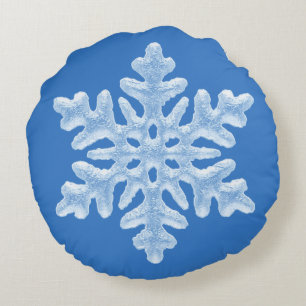 Eisiges cooles blaues gefrorenes rundes kissen