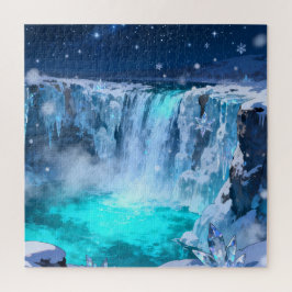 Eisiges Kristallwasserfall-Puzzle