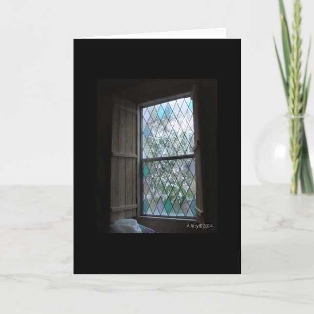 Eisiges Winter-Fenster-leere Karte (Vorderseite)