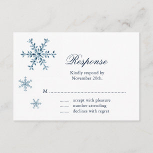 Eisiges Winter-Schneeflocke-Hochzeit UAWG RSVP Karte