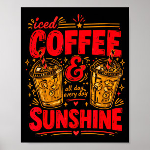 Eiskaffee Sonnenschein Ästhetik Sommergetränk Lieb Poster
