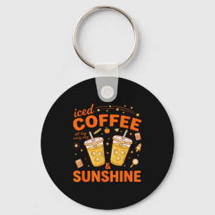 Eiskaffee Sonnenschein positive Stimmung Sommerget Schlüsselanhänger