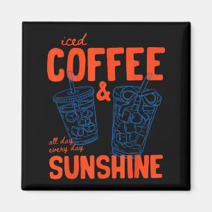 Eiskaffee und Sonnenschein Cold Brew Sommerurlaub Magnet