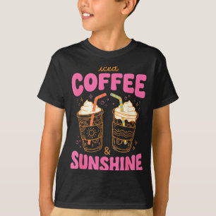 Eiskaffee und Sonnenschein Sommer Stimmung lustig T-Shirt