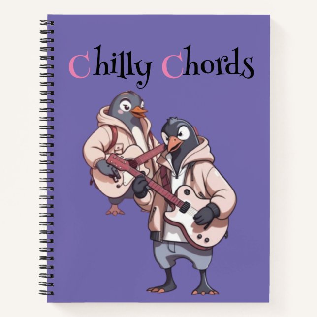 Eiskalter Groove: Rockin' Penguin Duo Notizbuch (Vorderseite)