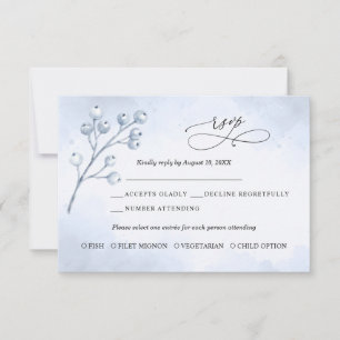 Eiskarte für die Hochzeit mit Birken RSVP Karte
