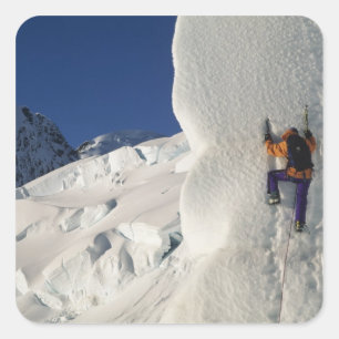 Eisklettern auf dem Tasman Gletscher unterhalb des Quadratischer Aufkleber
