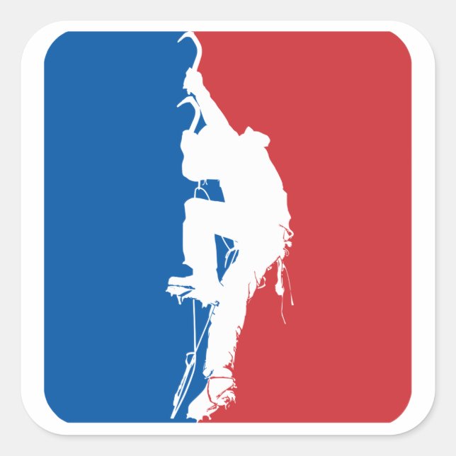 Eisklettern Quadratischer Aufkleber (Vorderseite)